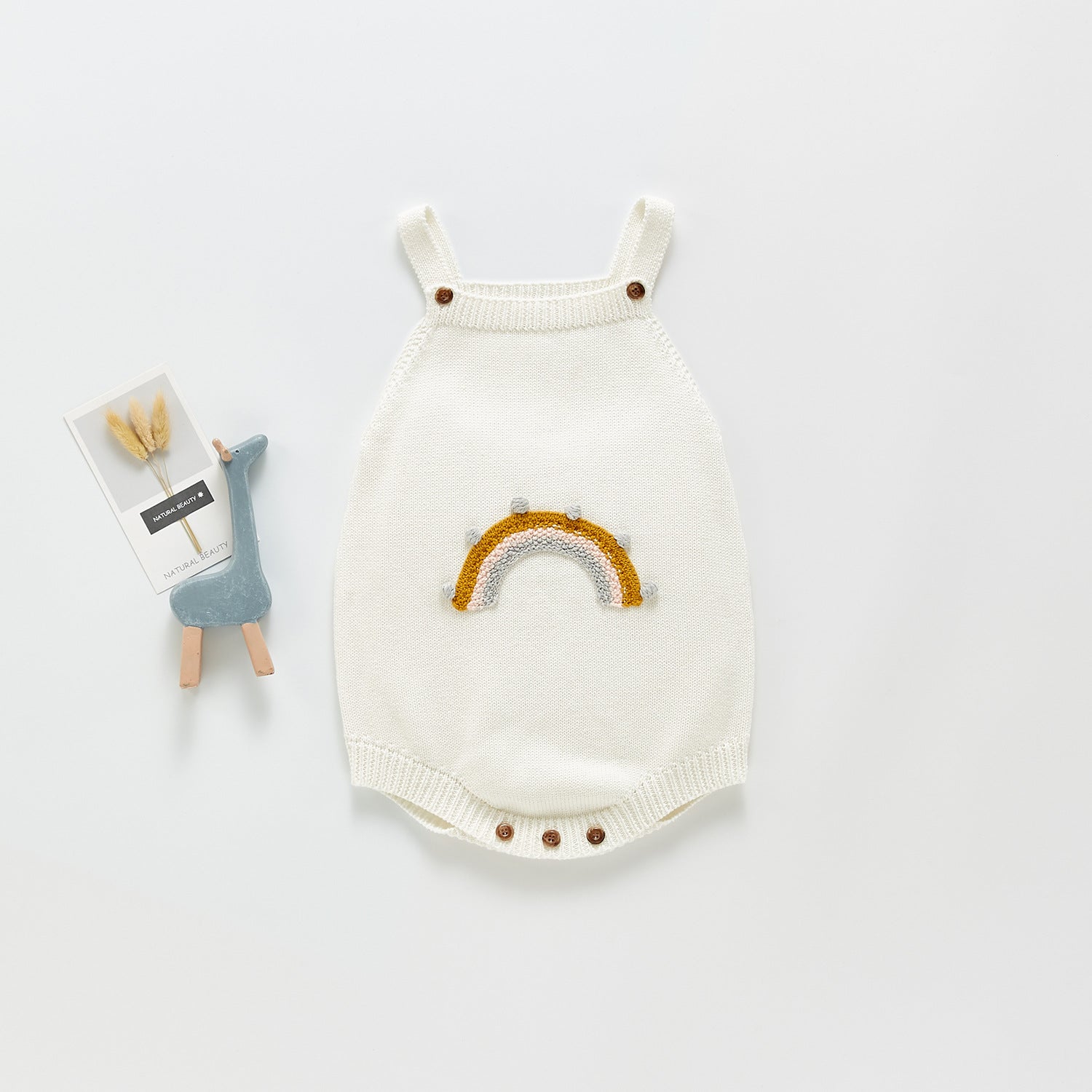 Baby Knitted Bodysuit With Straps - Thamaras