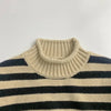 Black Stripe Knit Pullover Sweater - Thamaras