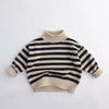Black Stripe Knit Pullover Sweater - Thamaras